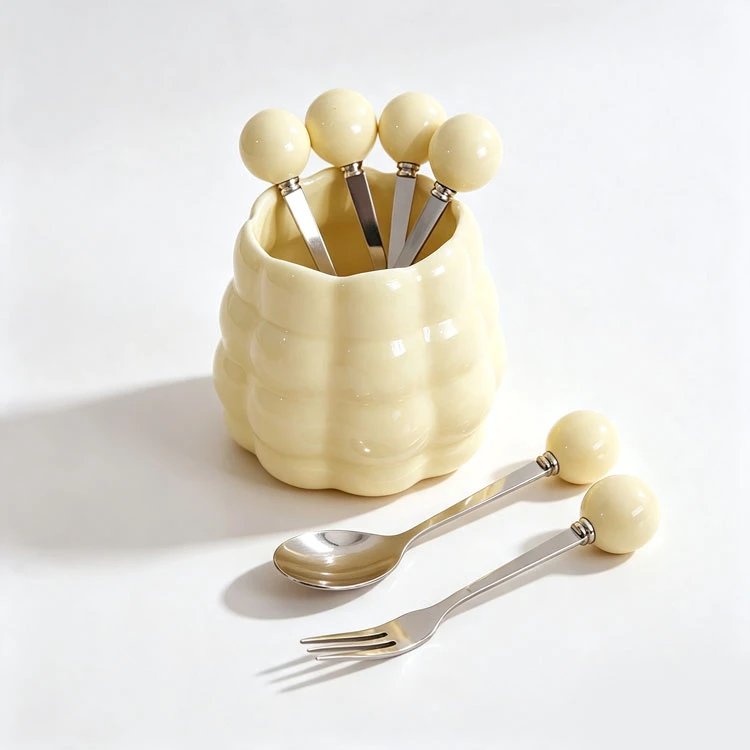 Ceramic Jar With Small Forks