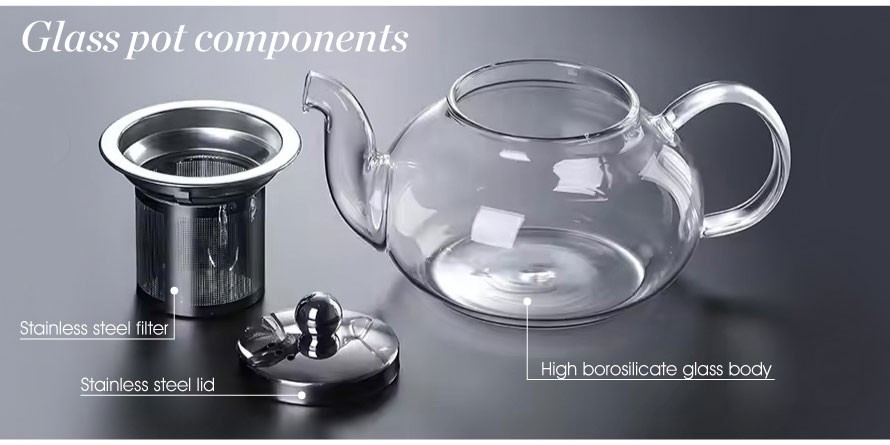 heat resistant glass teapot------06